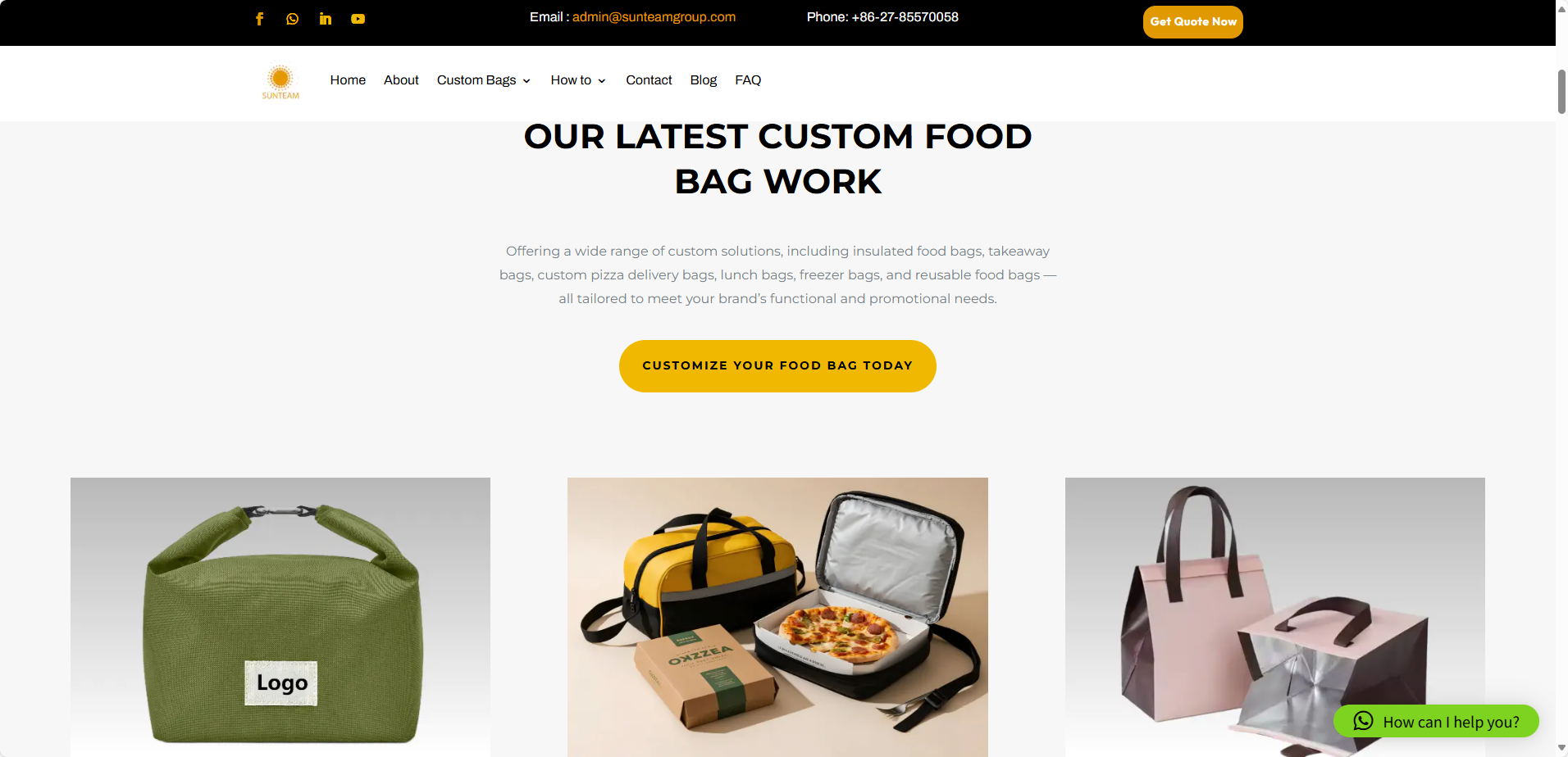 Custom food bag